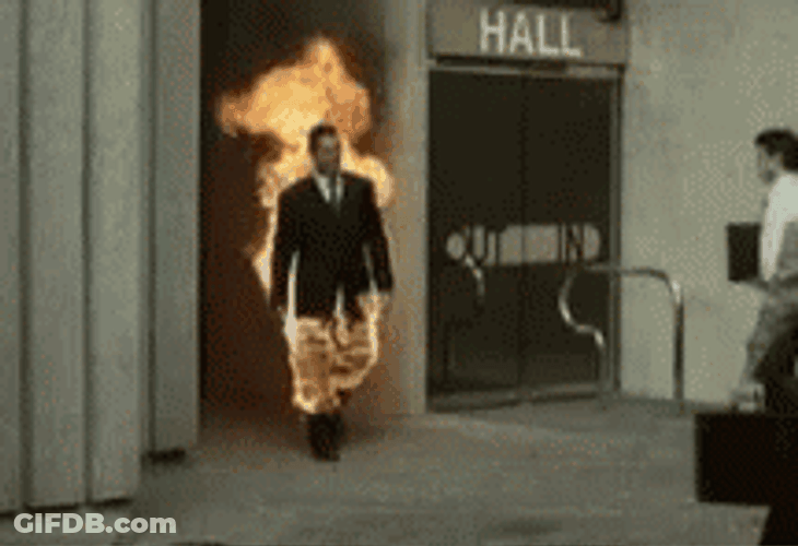 Man On Fire Shaking Hands GIF