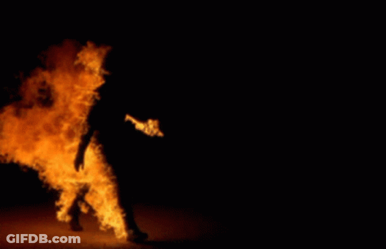 Man On Fire Walking Calmly GIF