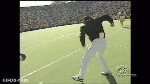 Man On Football Field With Hawkeyesports.com GIF