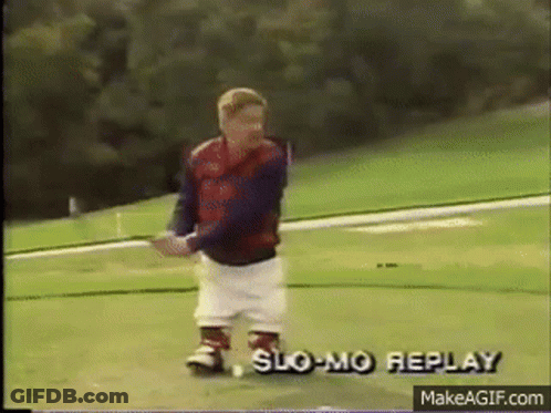 Man On Golf Course Slow Mo Replay GIF