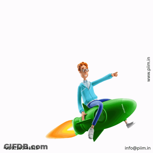 Man On Green Rocket Piim Advertisement GIF