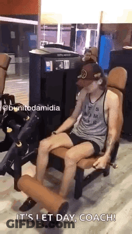 Man On Gym Machine It's Let Day Coach GIF
