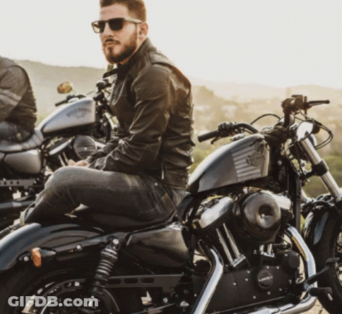 Man On Harley Davidson Motorcycle GIF