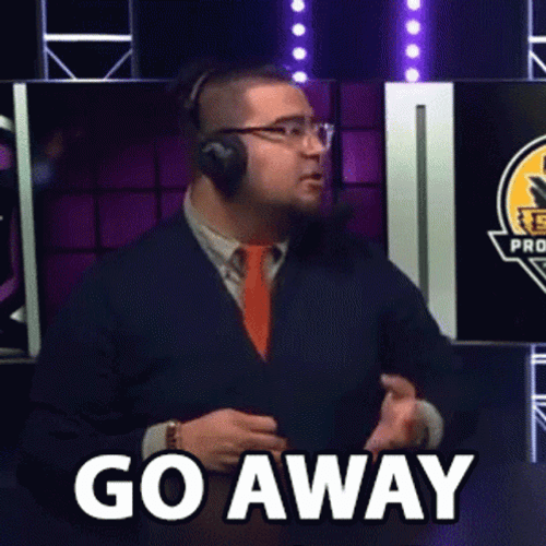 Man On Headphones Go Away GIF