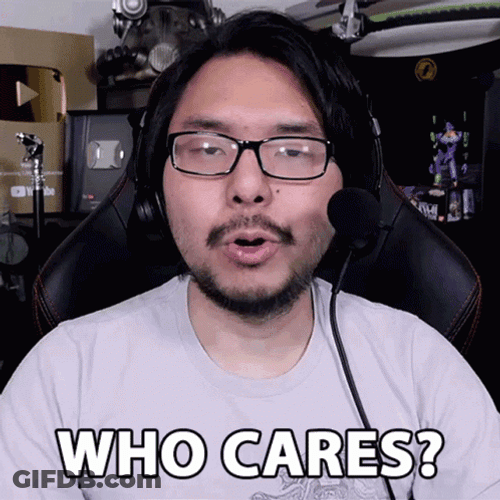 Man On Headphones Who Cares GIF