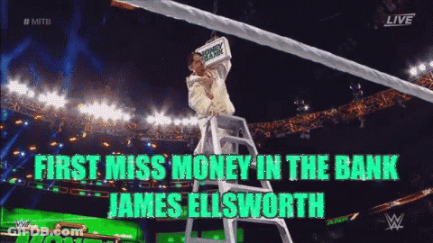Man On Ladder Holding Money Bank Box GIF
