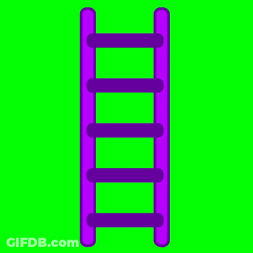 Man On Ladder In Front Of Vilary Building GIF