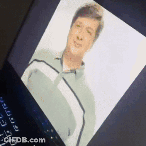 Man On Laptop Screen GIF