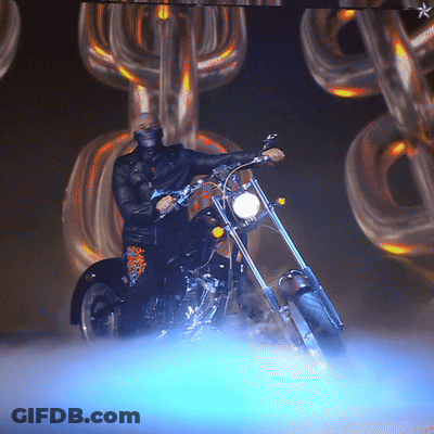 Man On Motorcycle Dark Room Star GIF