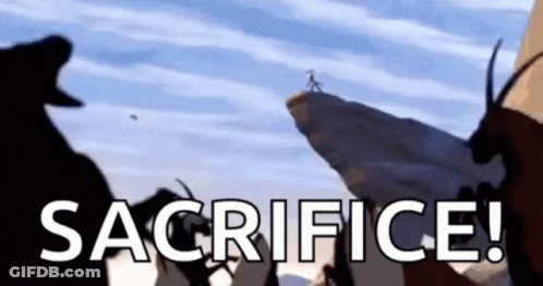 Man On Mountain Saying Sacrifice GIF