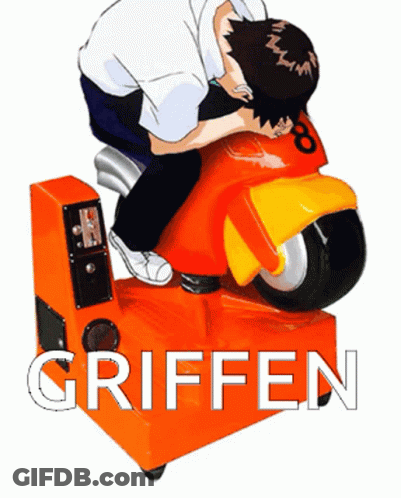 Man On Orange Motorcycle Griffen GIF