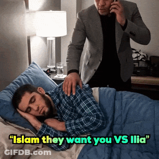 Man On Phone And Sleeping Man Saying Islam They Want You Vs Ilia GIF