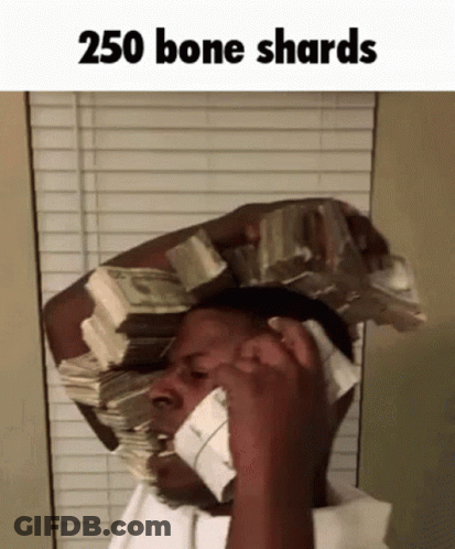 Man On Phone Holding Pile Of Money On Head GIF