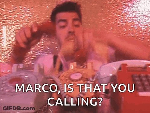 Man On Phone Saying Marco Is That You Calling GIF