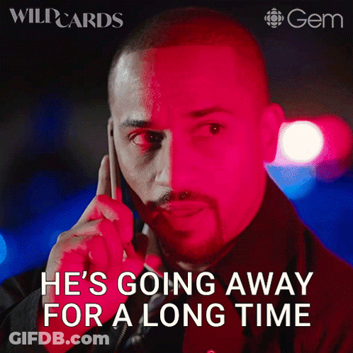 Man On Phone Says He's Going Away For A Long Time GIF