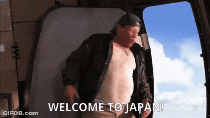 Man On Plane Welcome To Japan GIF
