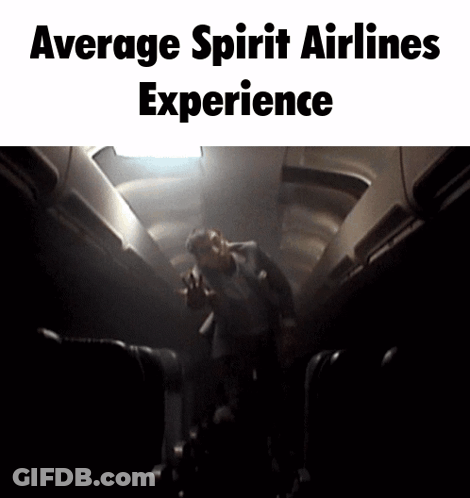 Man On Plane With Average Spirit Airlines Experience GIF