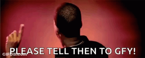 Man On Red Background Saying Please Tell Then To Gfy GIF