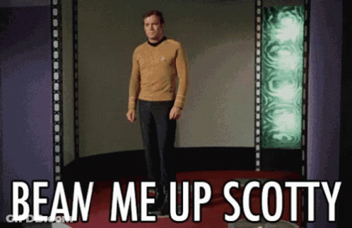 Man On Red Carpet Saying Bean Me Up Scotty GIF
