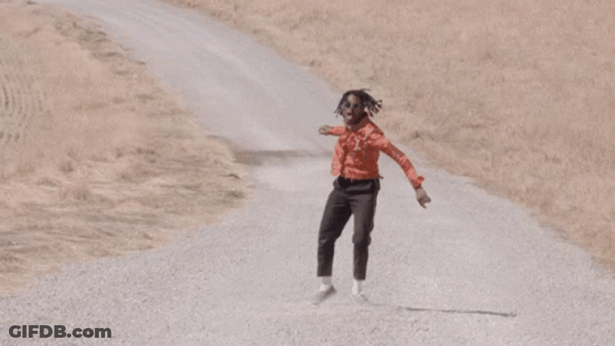 Man On Road Groovy Dance GIF