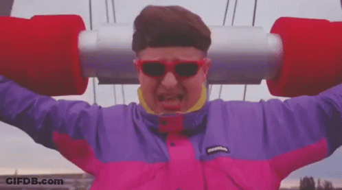 Man On Roller Coaster In Pink Purple Jacket Sunglasses GIF