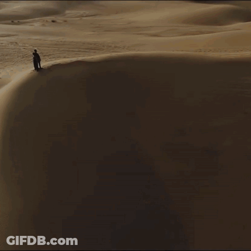 Man On Sand Dune Saying Mentally I'm Here GIF