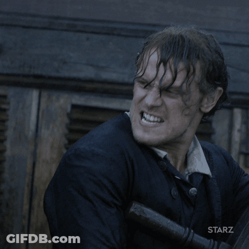 Man On Ship Wheel During Thunderstorm GIF