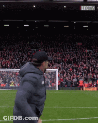 Man On Soccer Field In Front Of Crowd With LFCTV GIF