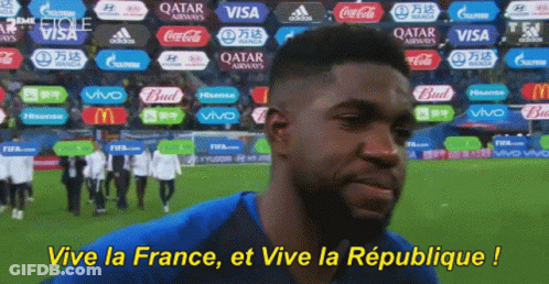 Man On Soccer Field Vive La France Et Vive La Republice GIF