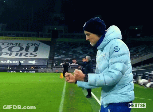 Man On Soccer Field With Come On Sign GIF