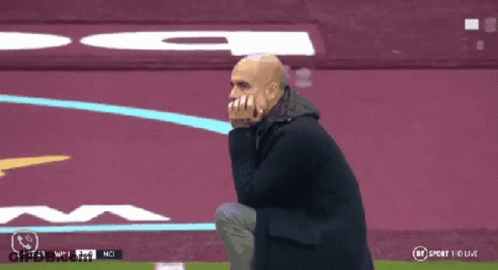 Man On Soccer Sidelines 1-1 GIF