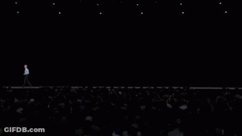 Man On Stage In Front Of Crowd Says No GIF