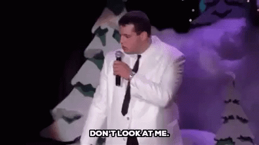 Man On Stage Saying Dont Look At Me GIF