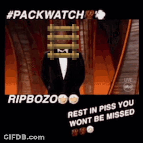 Man On Stage Saying Rip Bozo Rest In Piss You Wont Be Missed GIF