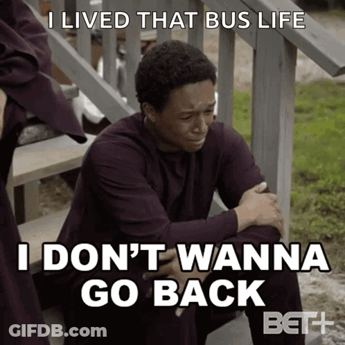 Man On Stairs Saying I Lived That Bus Life GIF