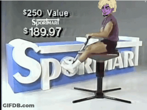 Man On Stool With $250 Value Sign GIF