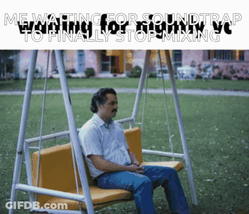 Man On Swing Waiting For Soundtrap To Stop Mixing GIF