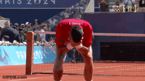 Man On Tennis Court Saying Direct GIF