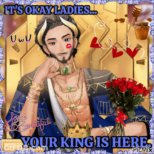 Man On Throne Saying Its Okay Ladies GIF