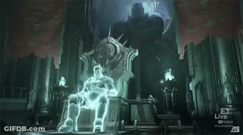 Man On Throne With Lies Live GIF