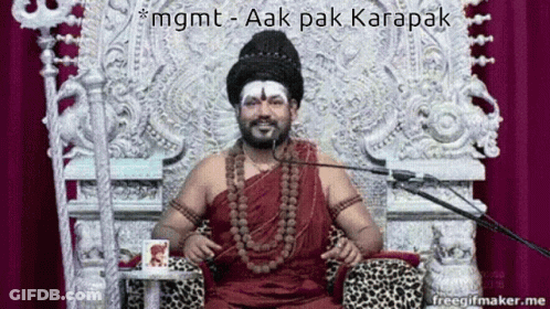 Man On Throne With MGMT Aak Pak Karapak GIF