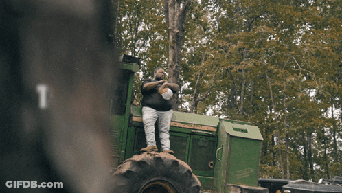 Man On Tractor Saying Take Me Ho GIF