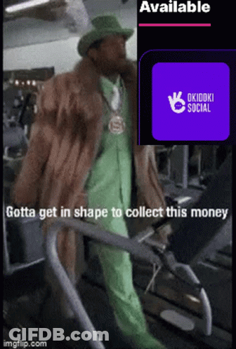 Man On Treadmill Gotta Get In Shape To Collect Money GIF