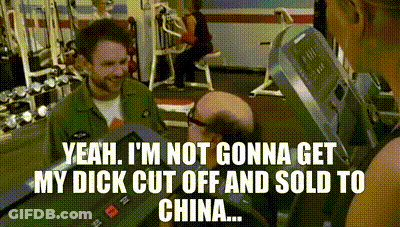 Man On Treadmill Says Yeah I'm Not Gonna Get My Dick Out Off And Sold To China GIF