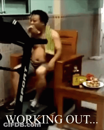 Man On Treadmill Working Out GIF