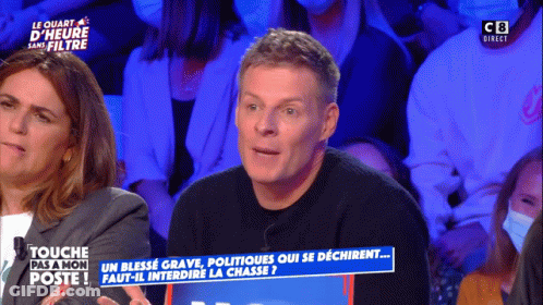 Man On TV Saying Touche Pas A Mon Poste GIF