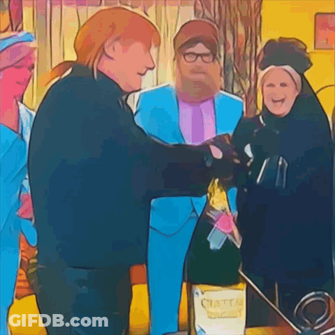 Man Opening Bottle Of Chateau Rouge GIF