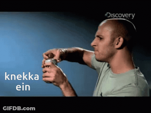 Man Opening Can With Discovery GIF
