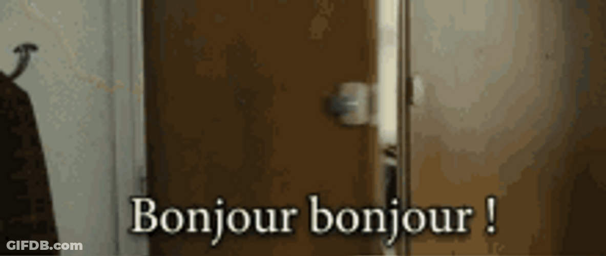 Man Opening Door Greeting Bonjour GIF