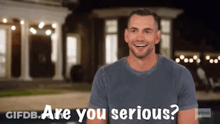 Man Outside House In Are You Serious Shirt GIF